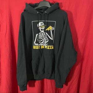 BOWERY Rest in Pizza - Graphic Art Print Hoodie Swestshirt Top